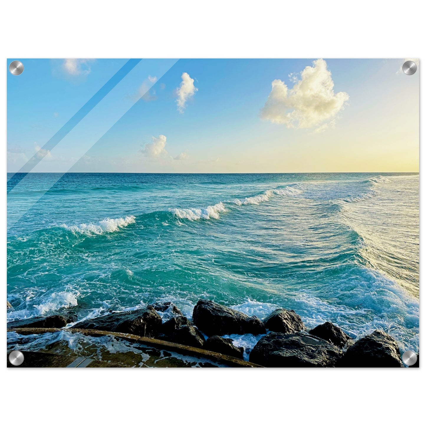 Revitalizing Waves at the Boardwalk - Acrylic Print