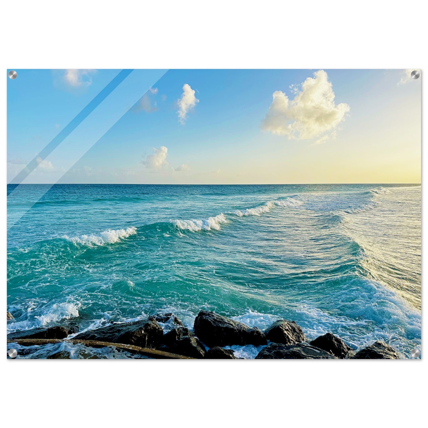 Revitalizing Waves at the Boardwalk - Acrylic Print