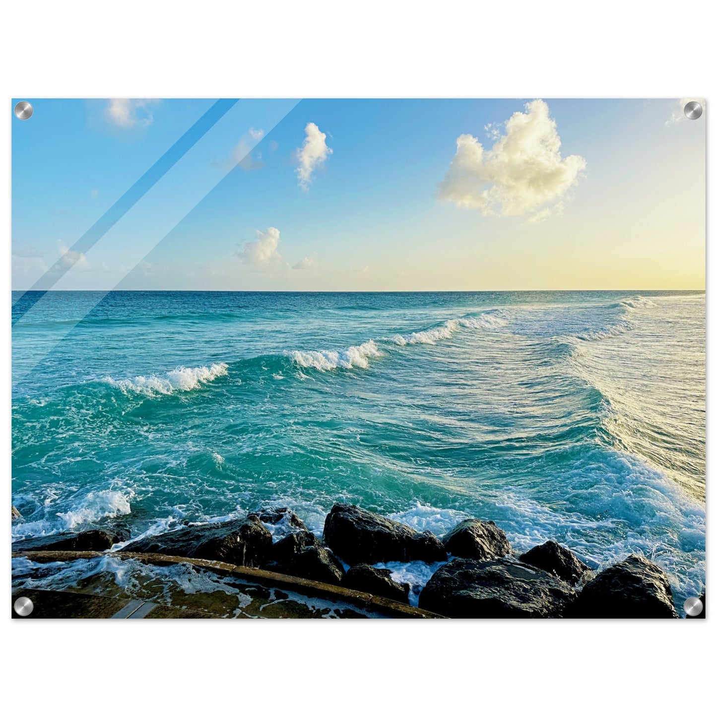 Revitalizing Waves at the Boardwalk - Acrylic Print